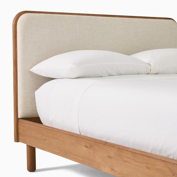Wood and online upholstered bed