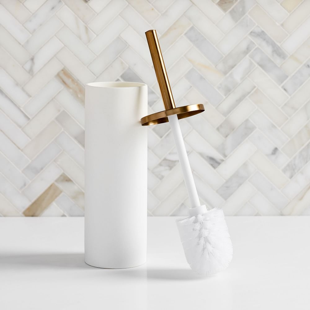 Stone toilet on sale brush holder