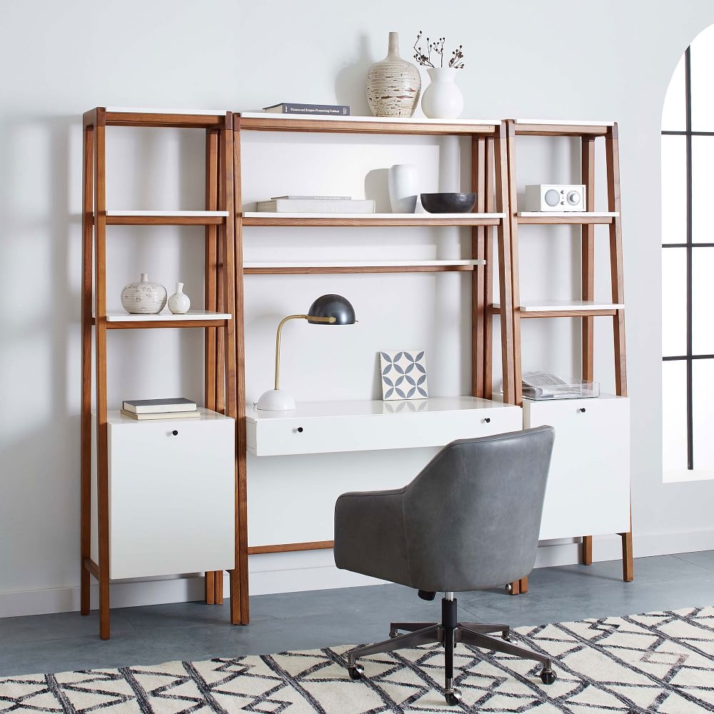 Buy online Modern Wall Desk Pecan White now West Elm UAE UAE