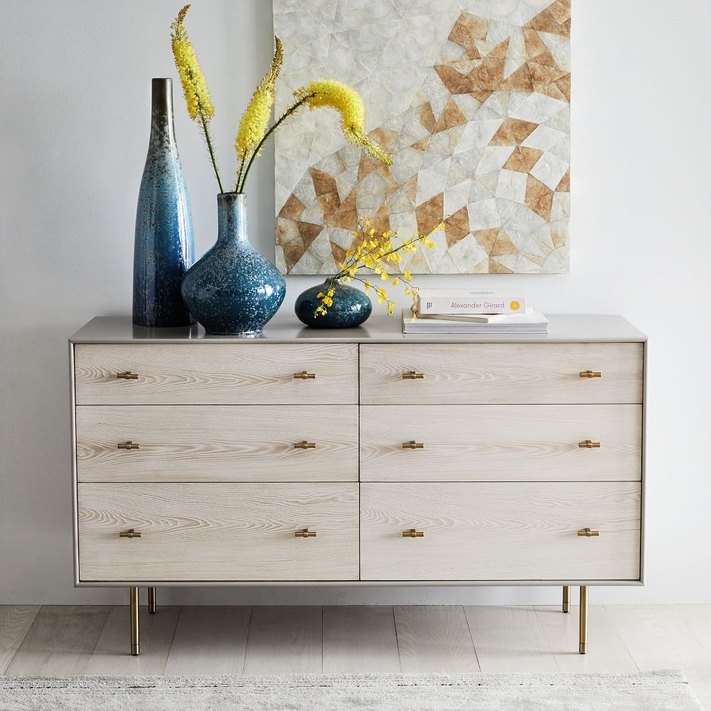 Wood and sale metal dresser