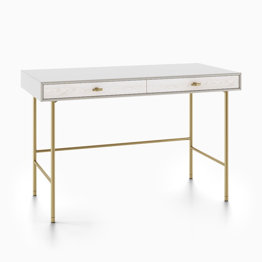 West elm white lacquer desk top