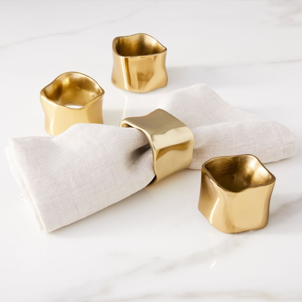 Buy online Molten Gold Napkin Ring Set of 4 now West Elm UAE UAE