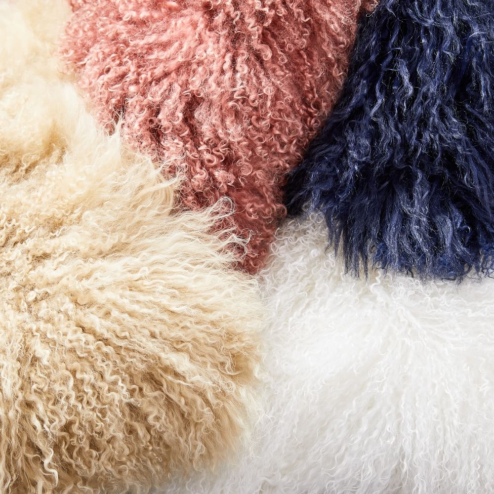 Mongolian fur shop pillow cover