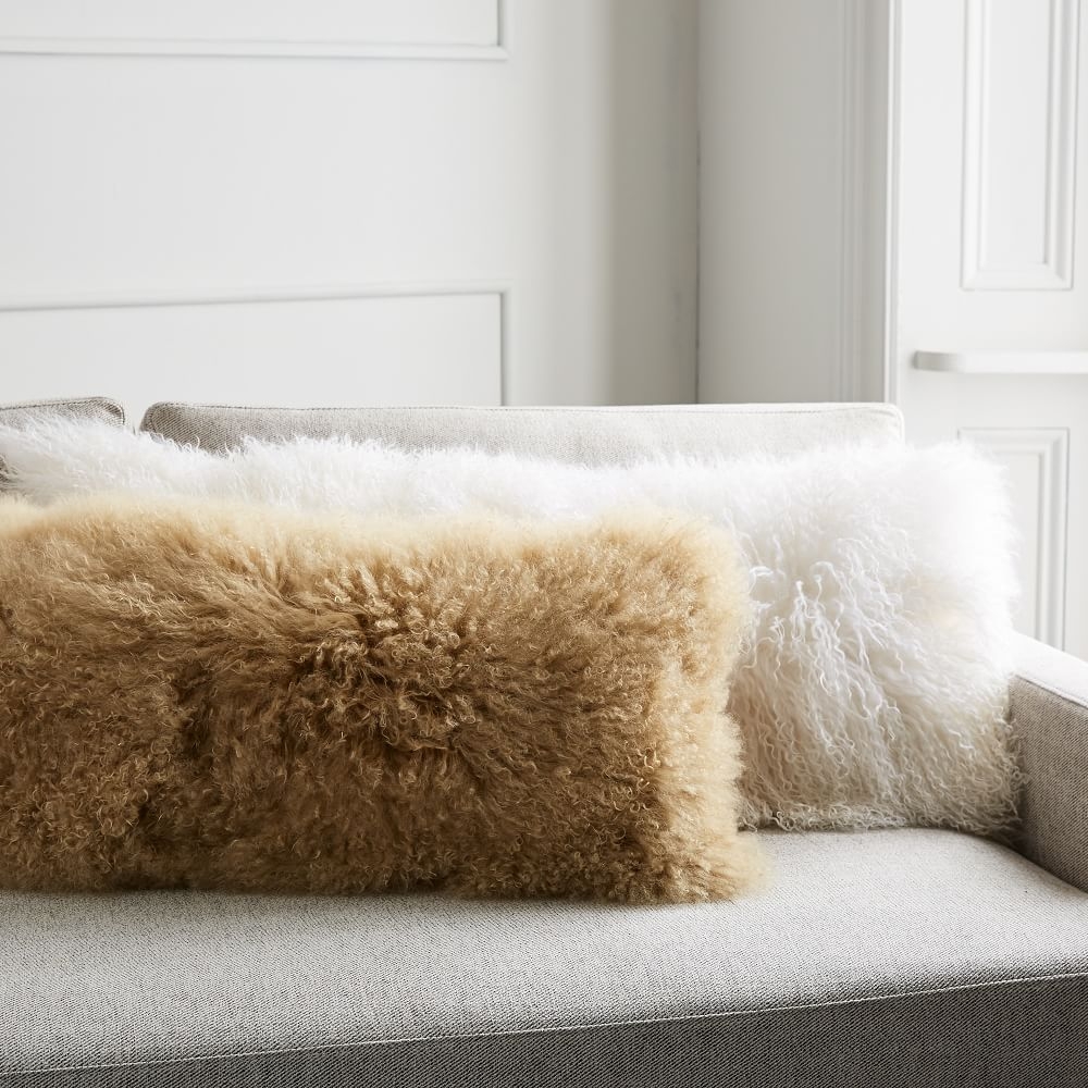Mongolian fur shop pillow cover