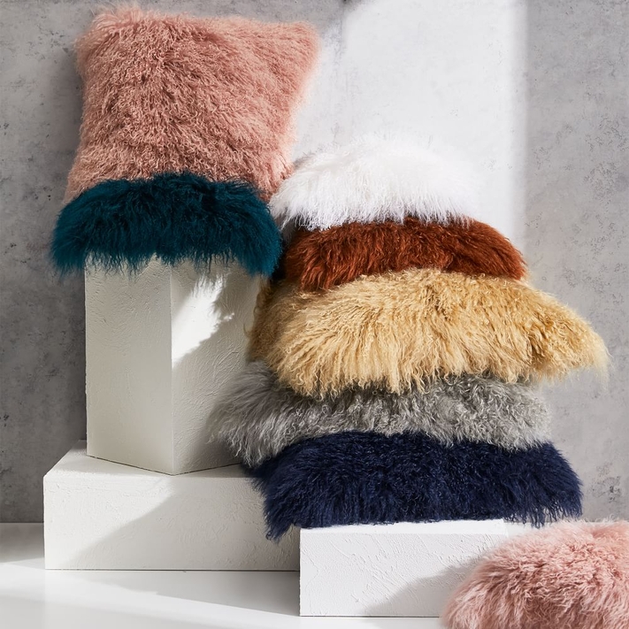 Mongolian lamb hot sale cushion