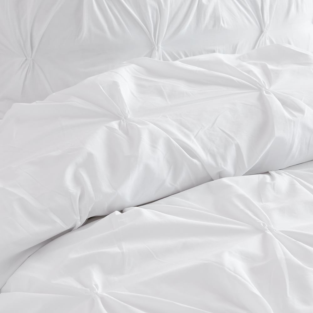 Buy online Organic Cotton Pintuck Duvet Cover Shams White now