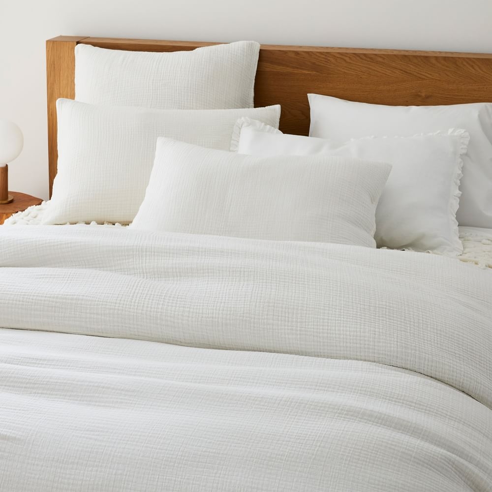 Organic geo waffle jacquard duvet cover top