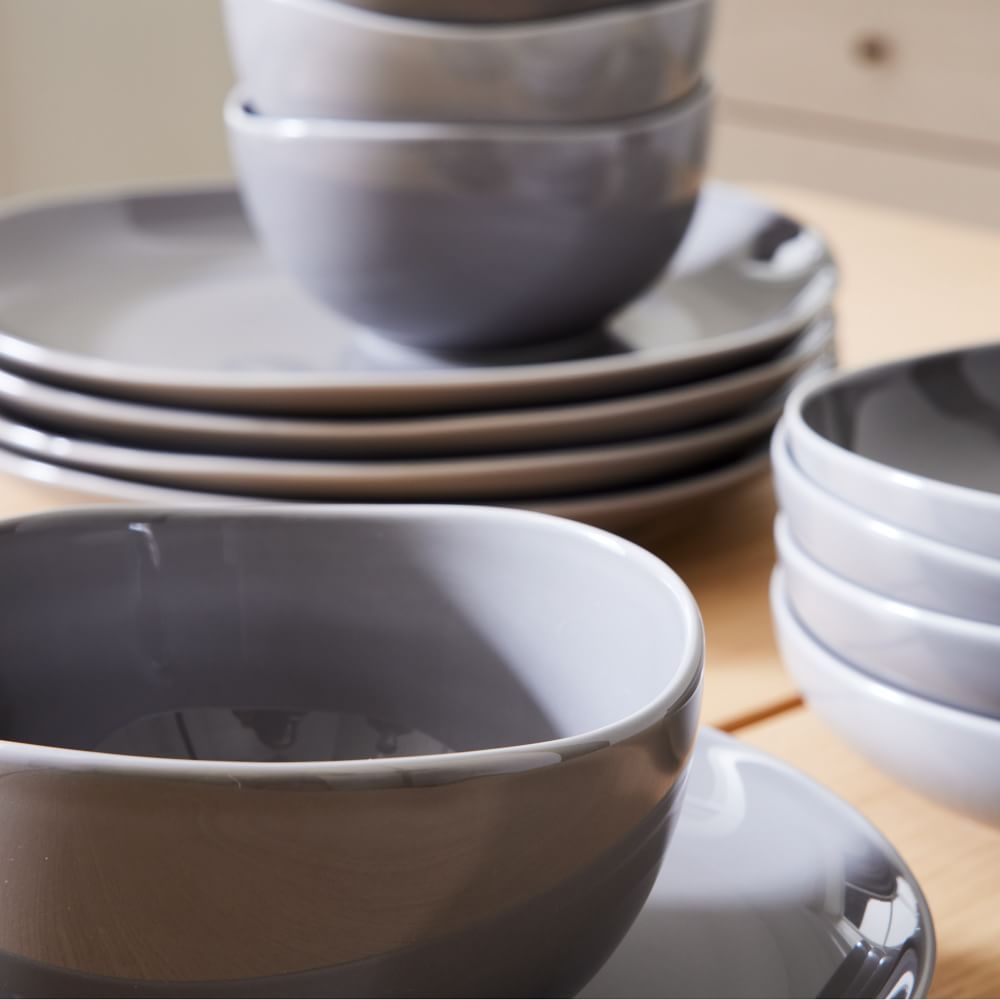 Organic Porcelain Dinnerware Collection Dove Gray