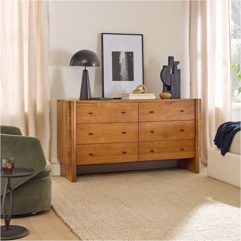 6 drawer deals dresser mid century