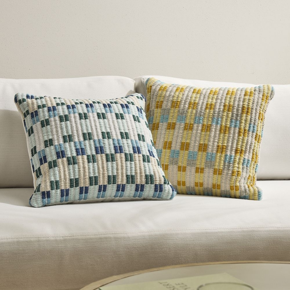 Checked pillows top