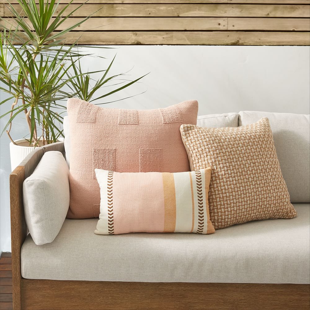 Buy online Woven Two Tone Indoor Outdoor Pillow now West Elm UAE UAE