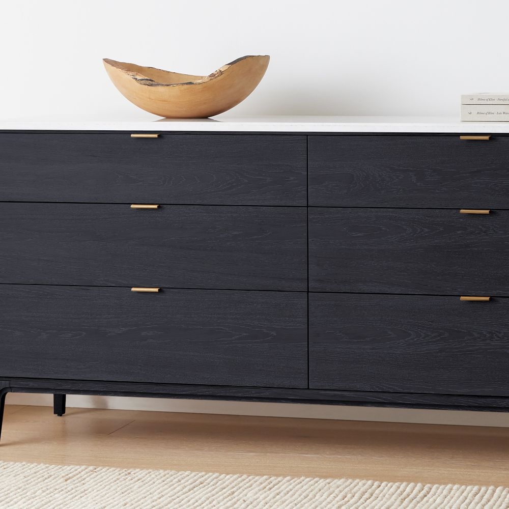 Black six sale drawer dresser