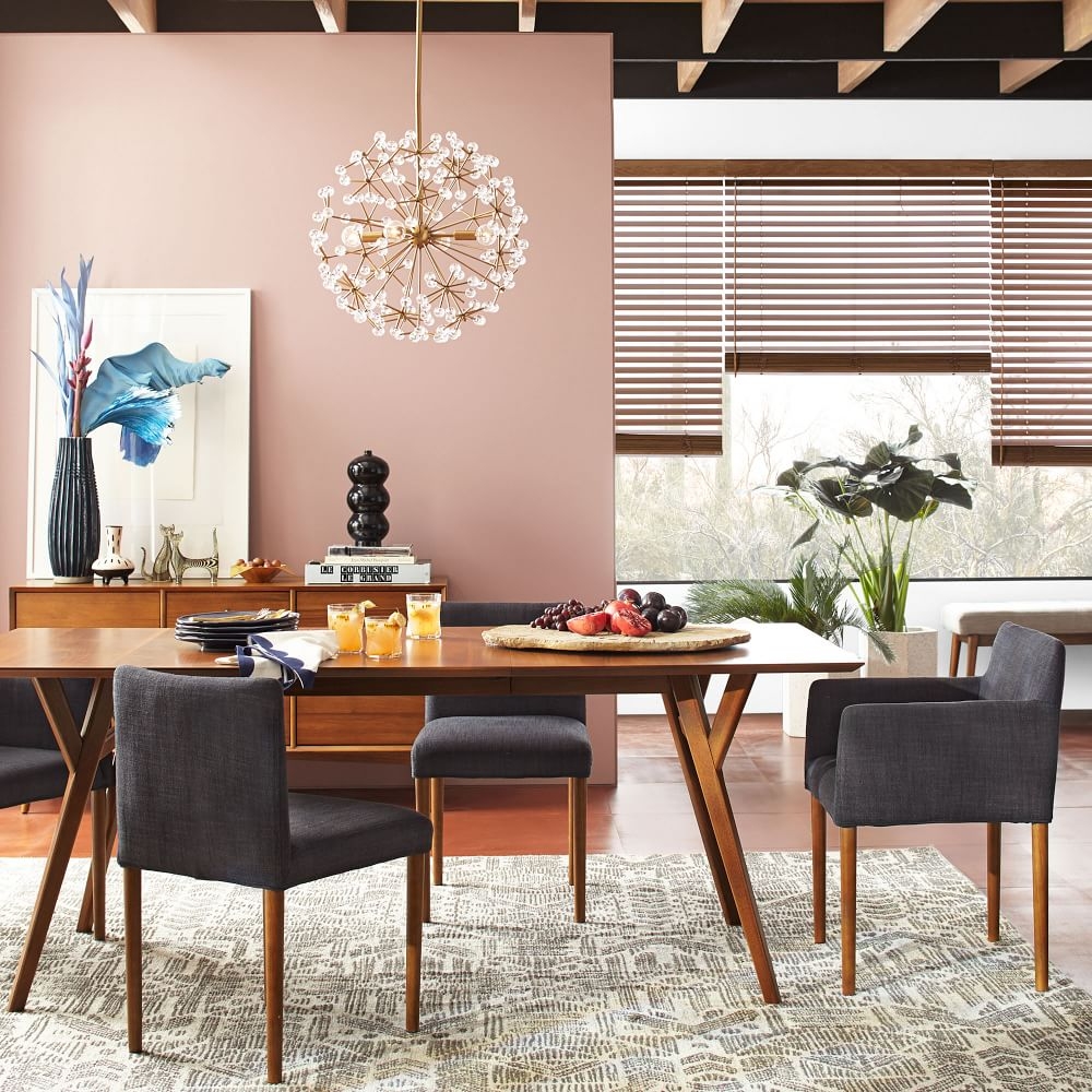 Expandable mid century modern dining table sale