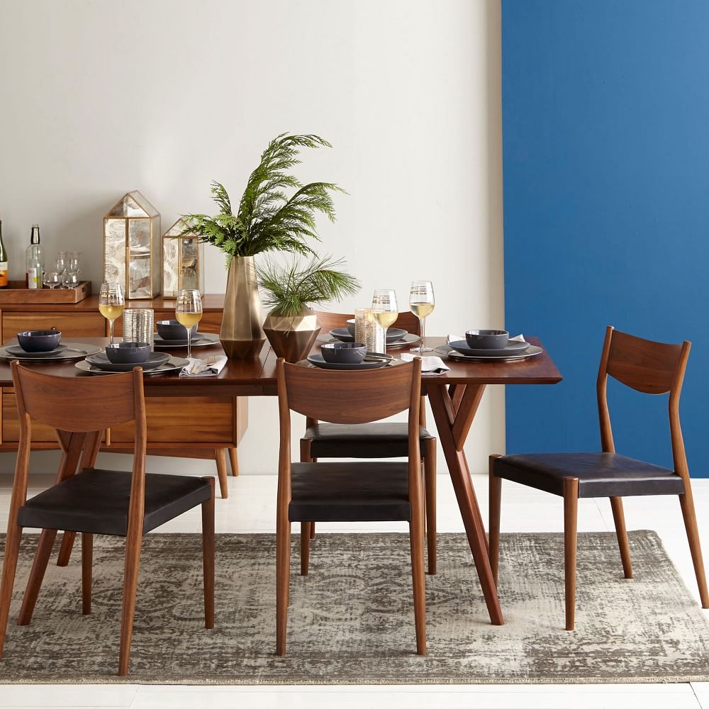 Mid century top expandable dining table