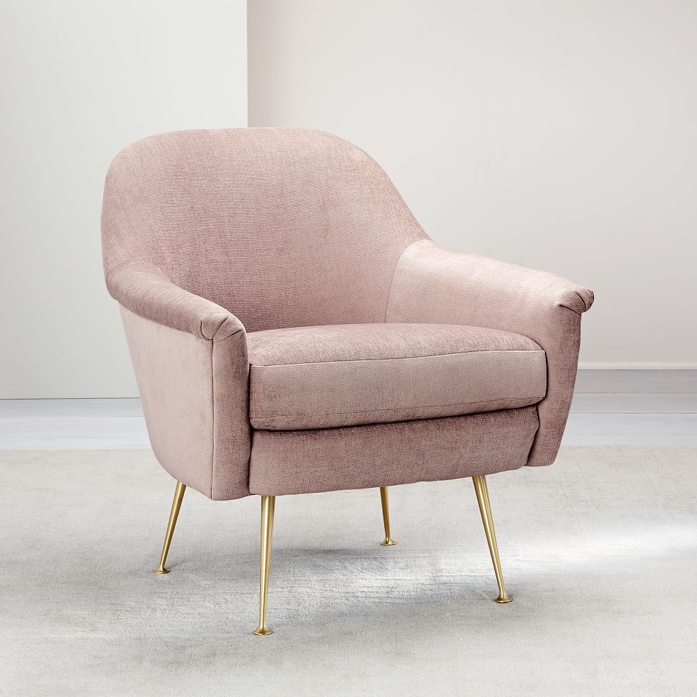 West elm discount pink velvet chair