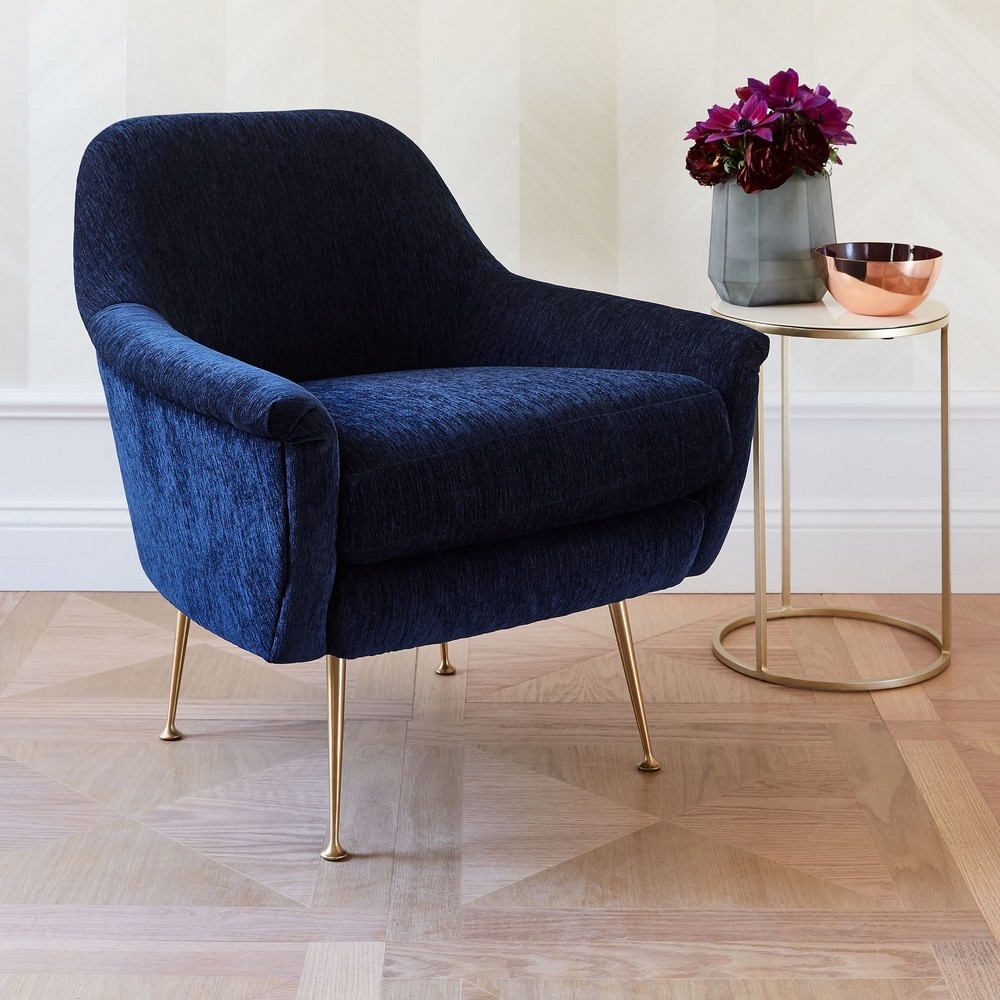 West elm sale blue chair