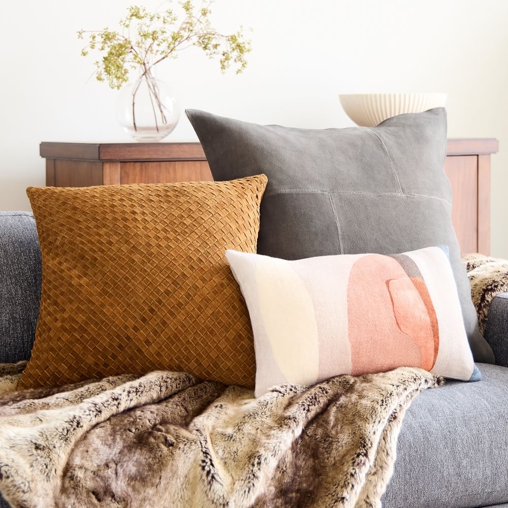 Grey suede pillows outlet
