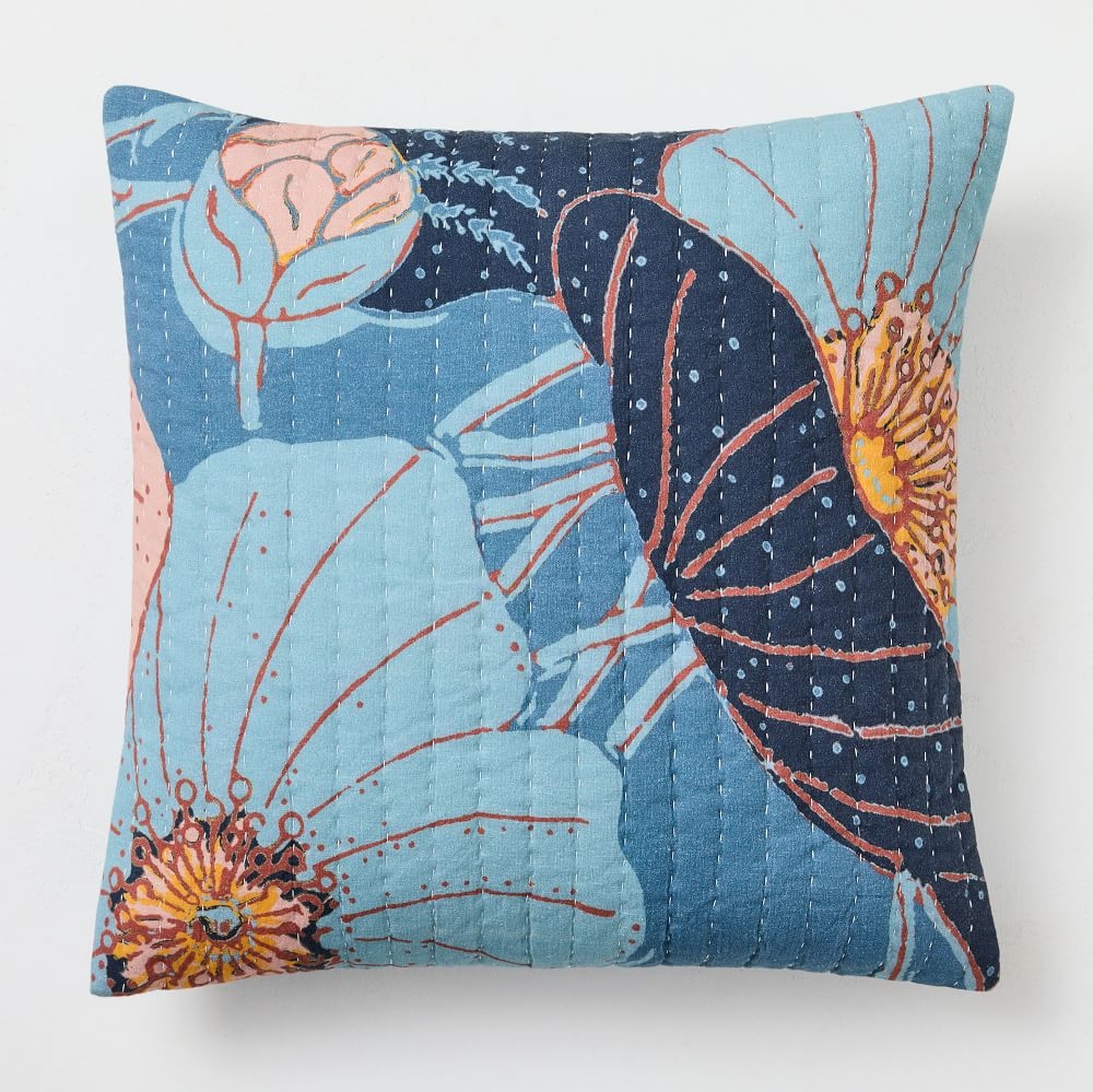 Blue floral shop pillow covers