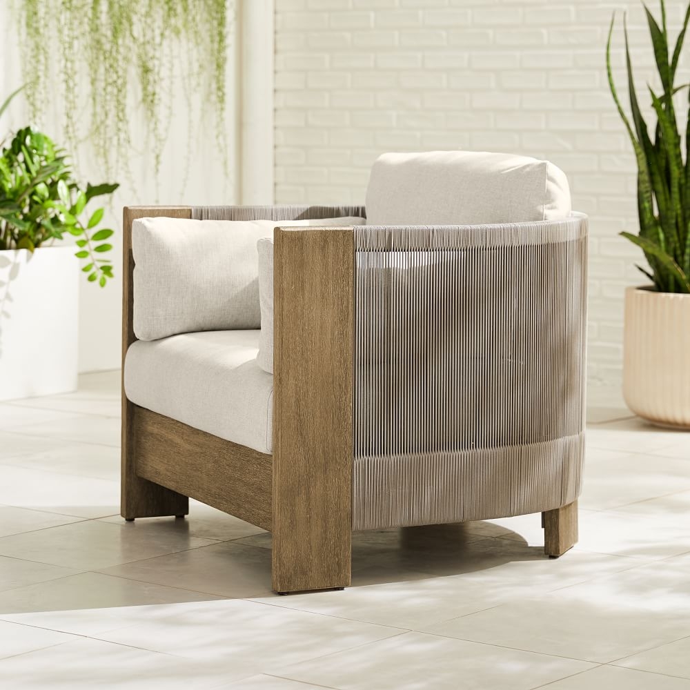 Wooden outdoor store lounge chairs