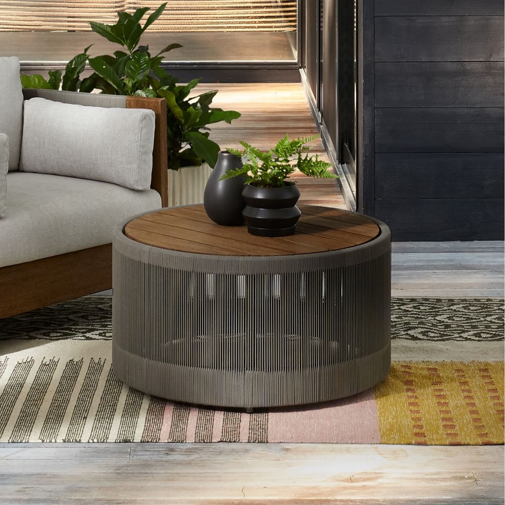 Round wood top coffee table sale