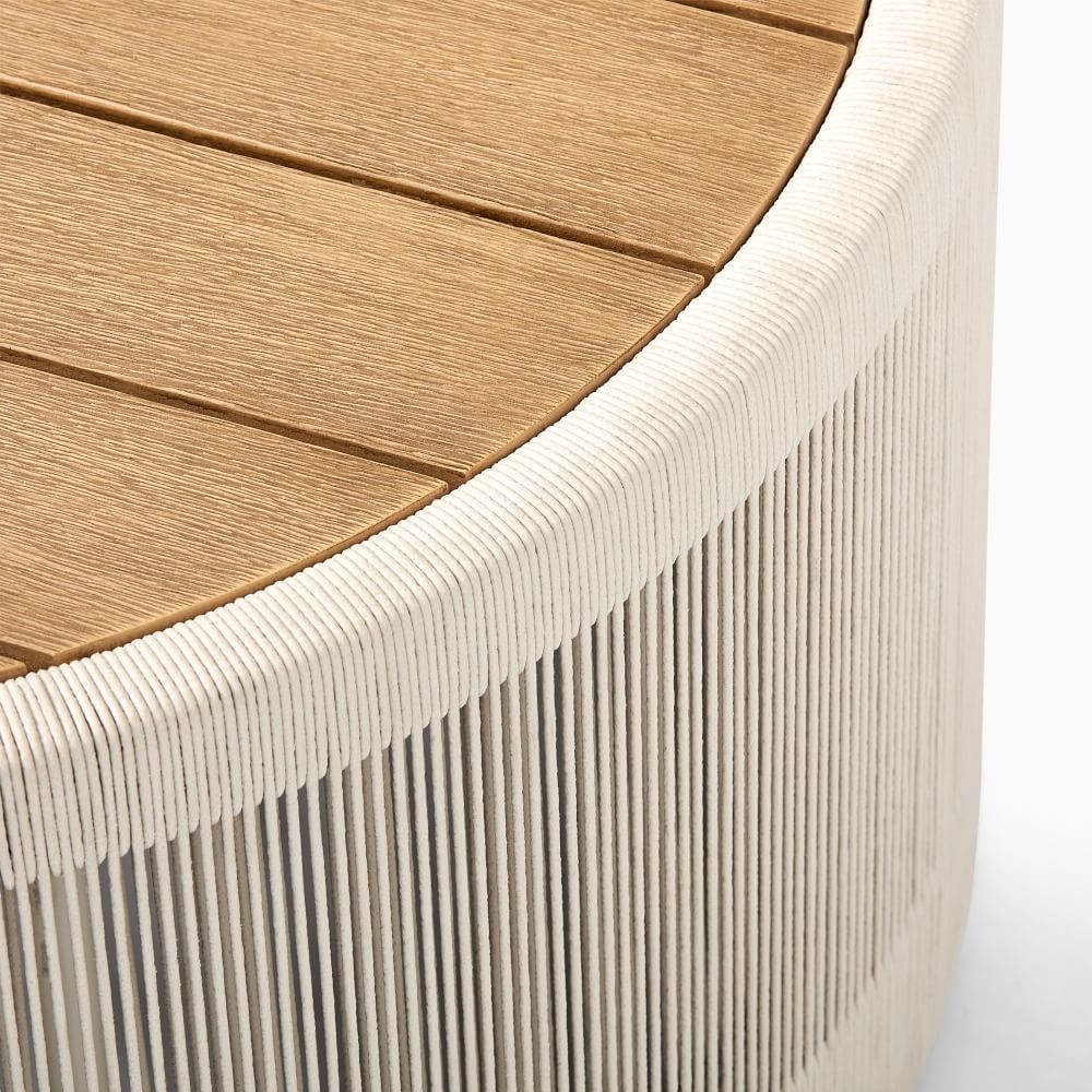 Round wood cheap outdoor coffee table