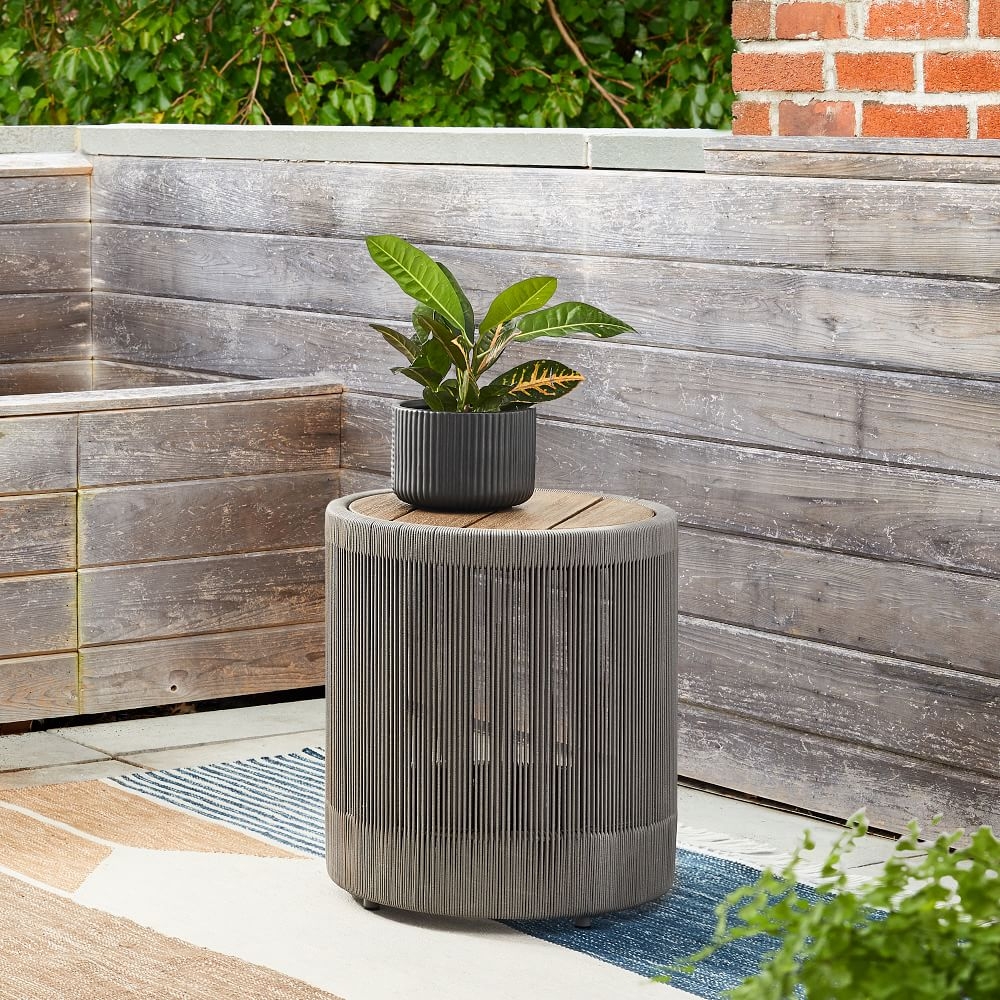 Outdoor side table with storage deals