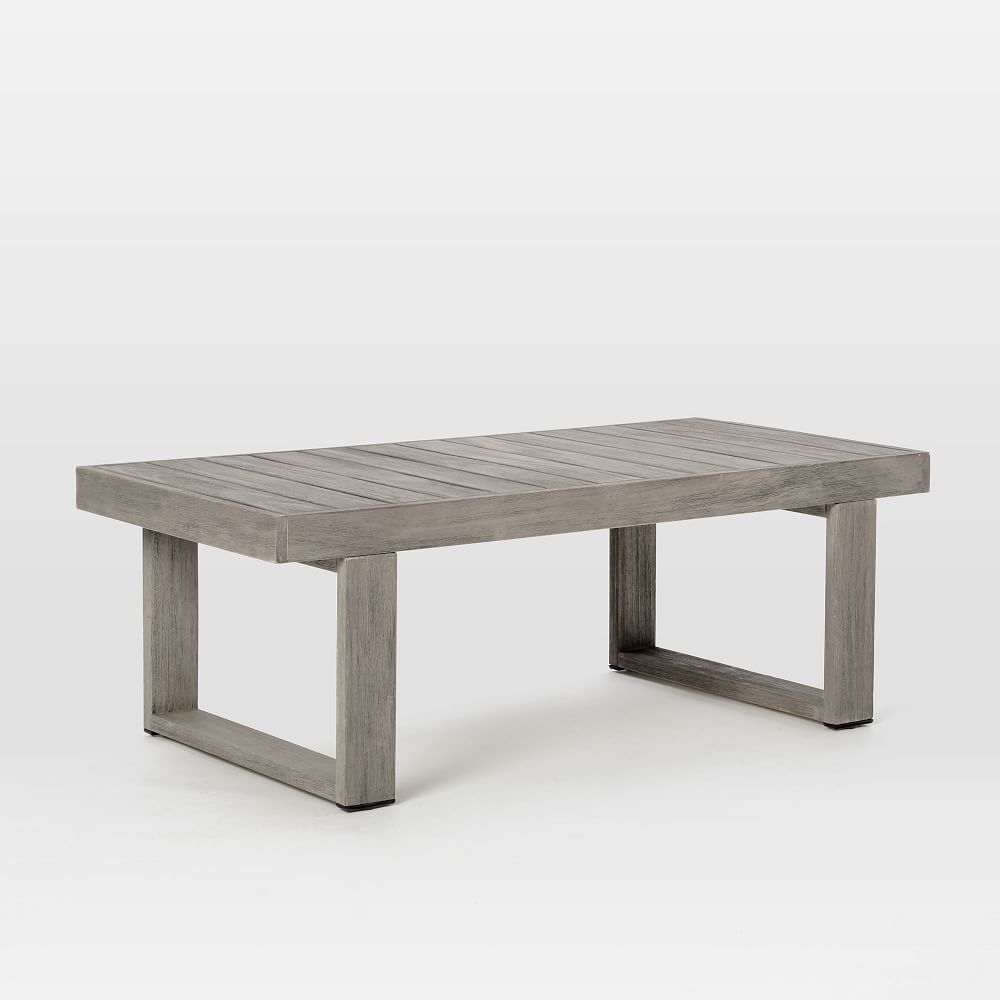 Gray outdoor coffee outlet table
