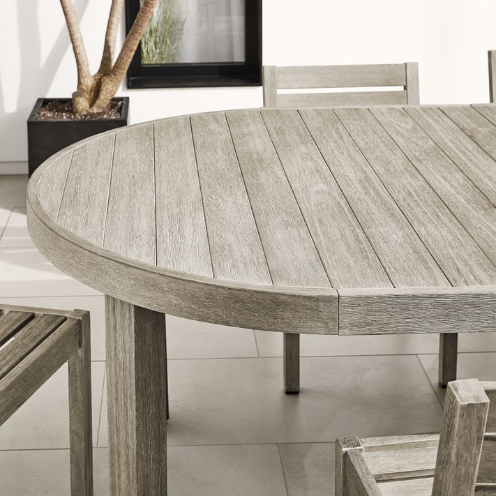 Round stone top outdoor table