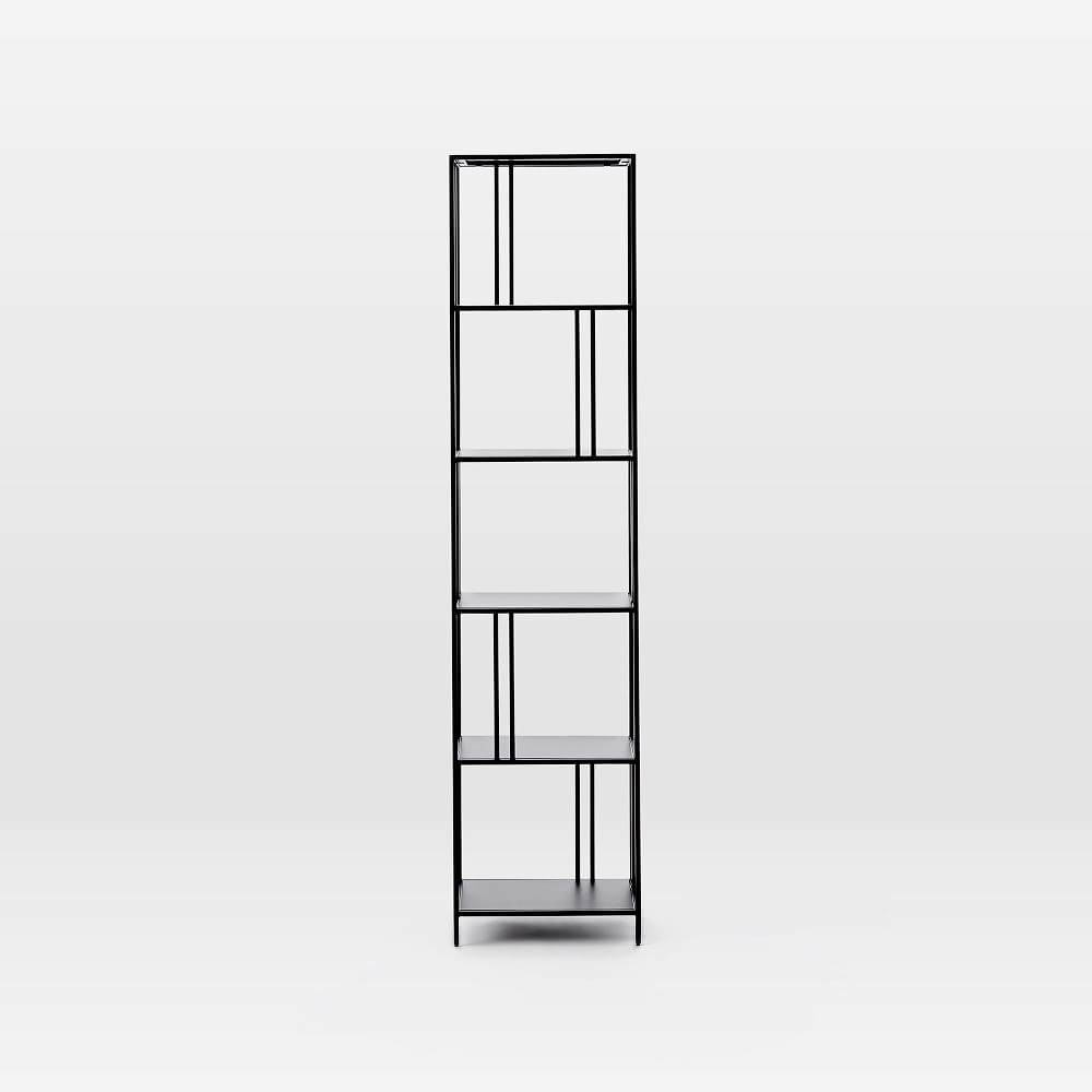 Narrow on sale black bookcase