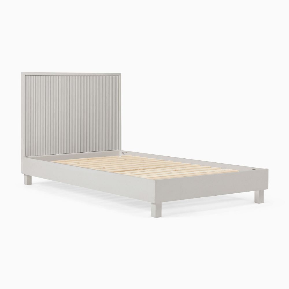 White platform queen deals bed