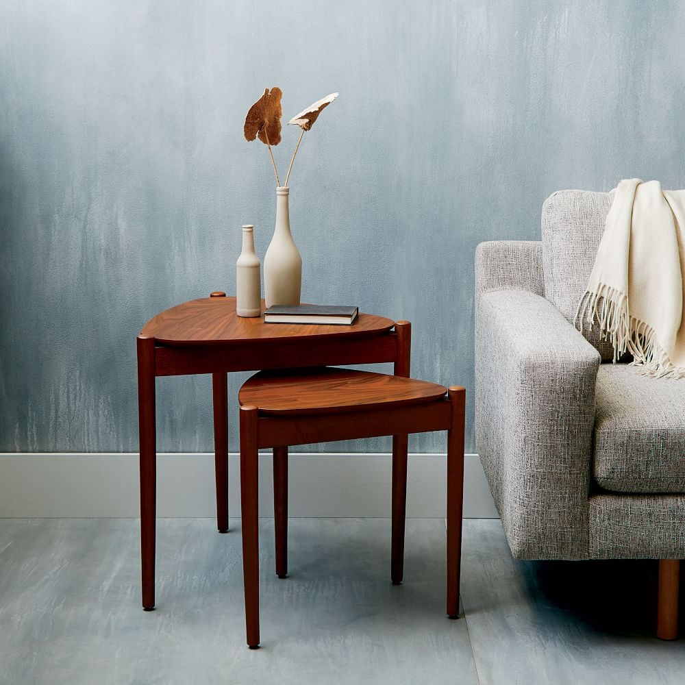 Nesting store table walnut