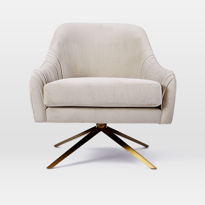 Pleated swivel shop chair