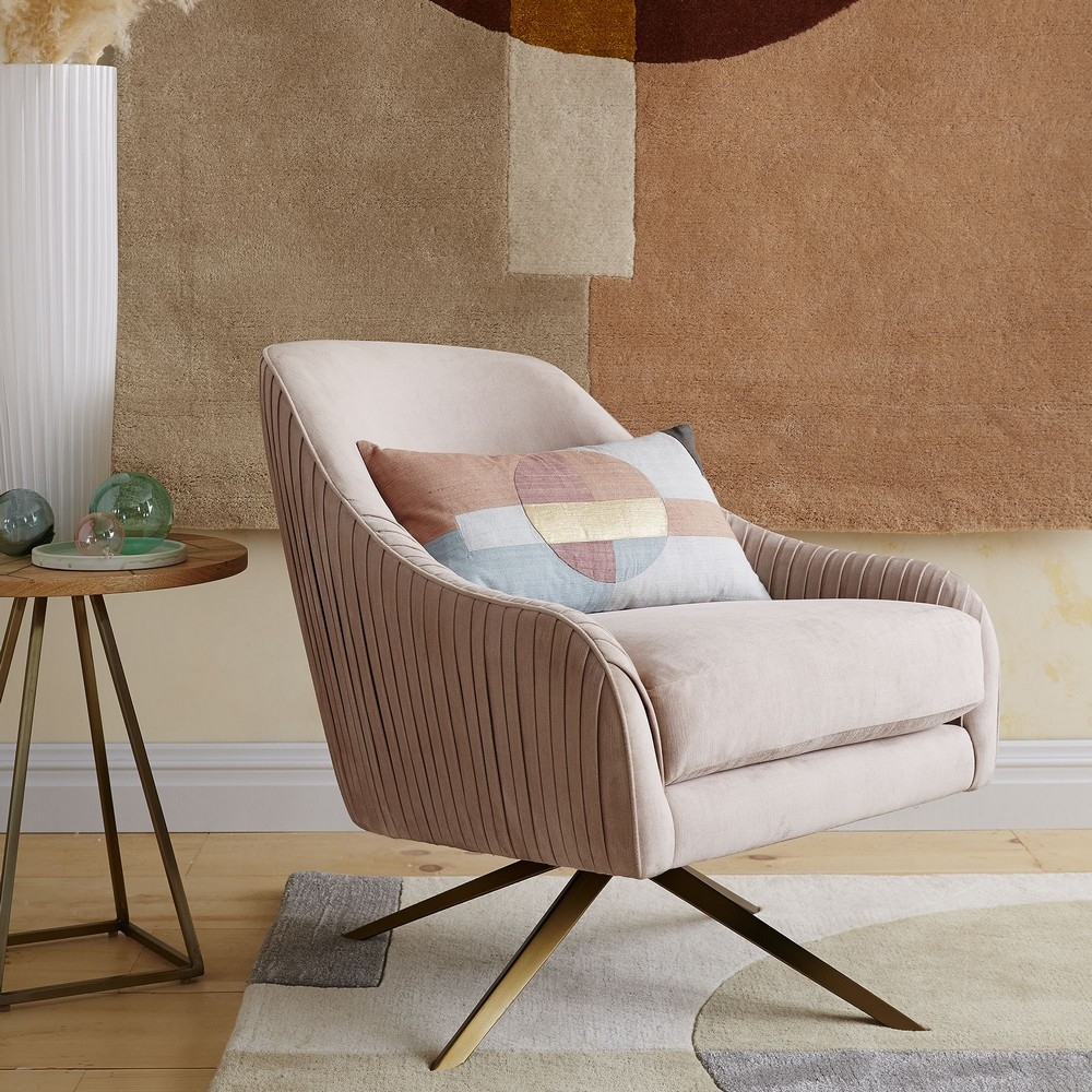 Pink shop swivel armchair