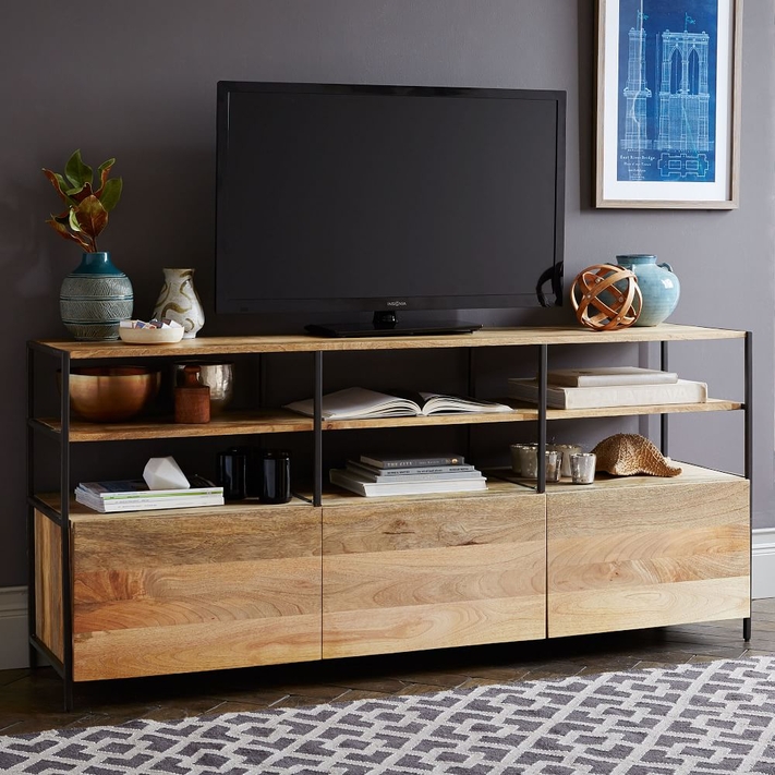 West elm industrial storage console shop