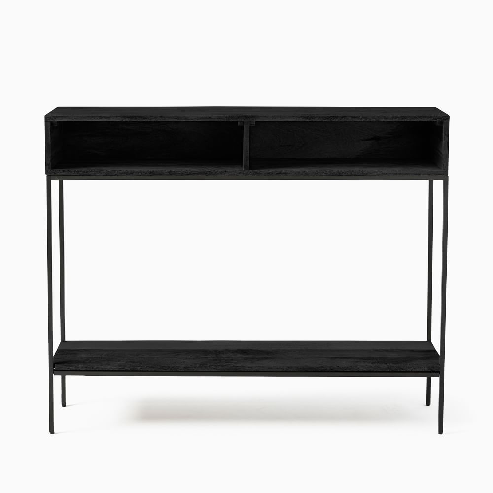 Slim black on sale console table