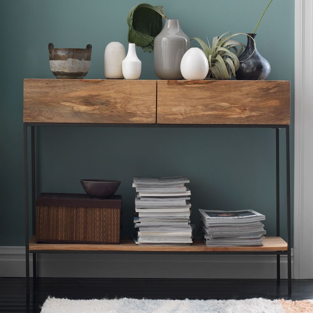 Wood storage store console