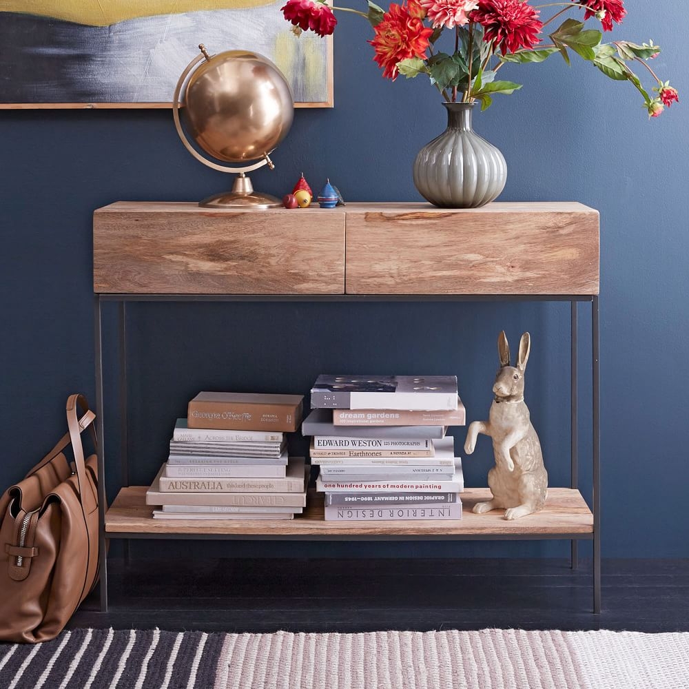 Wood storage console top