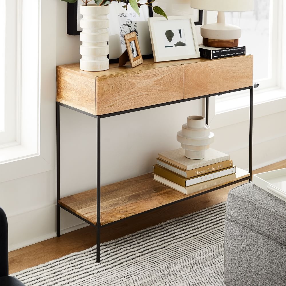 Wood storage store console