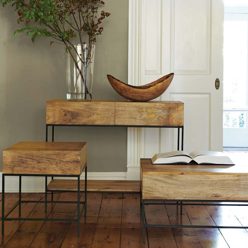 West elm industrial storage cheap side table