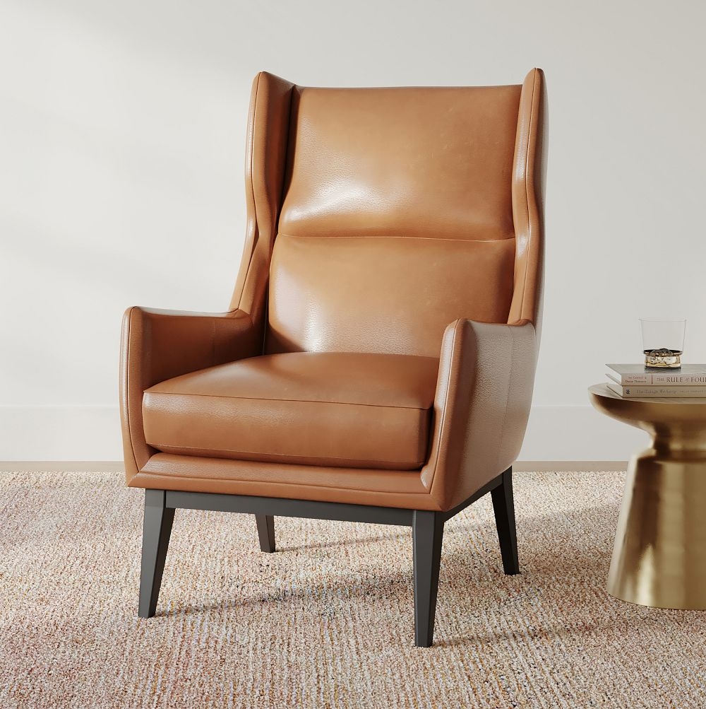 Leather shop occasional chair