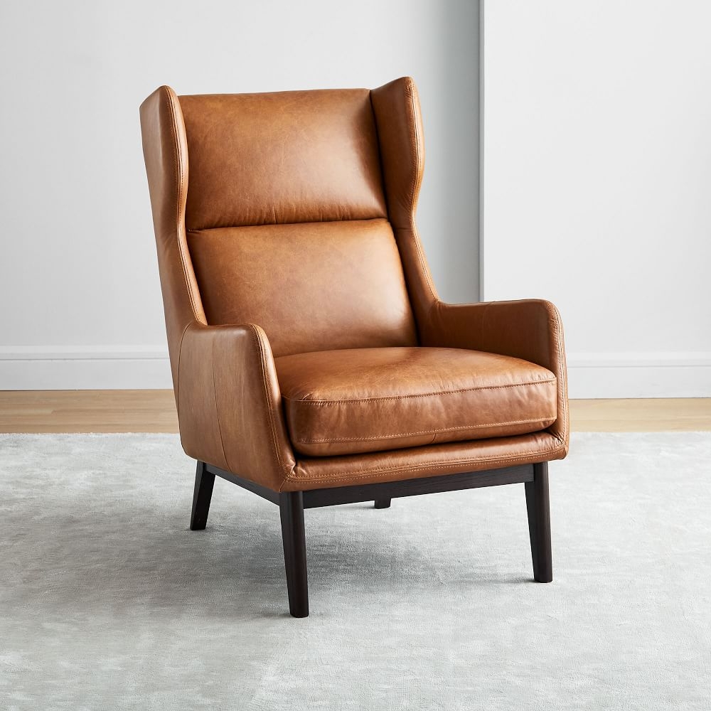 Leather chair shop and ottoman set