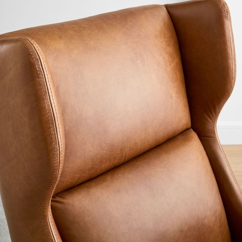 Leather chair cheap with ottoman