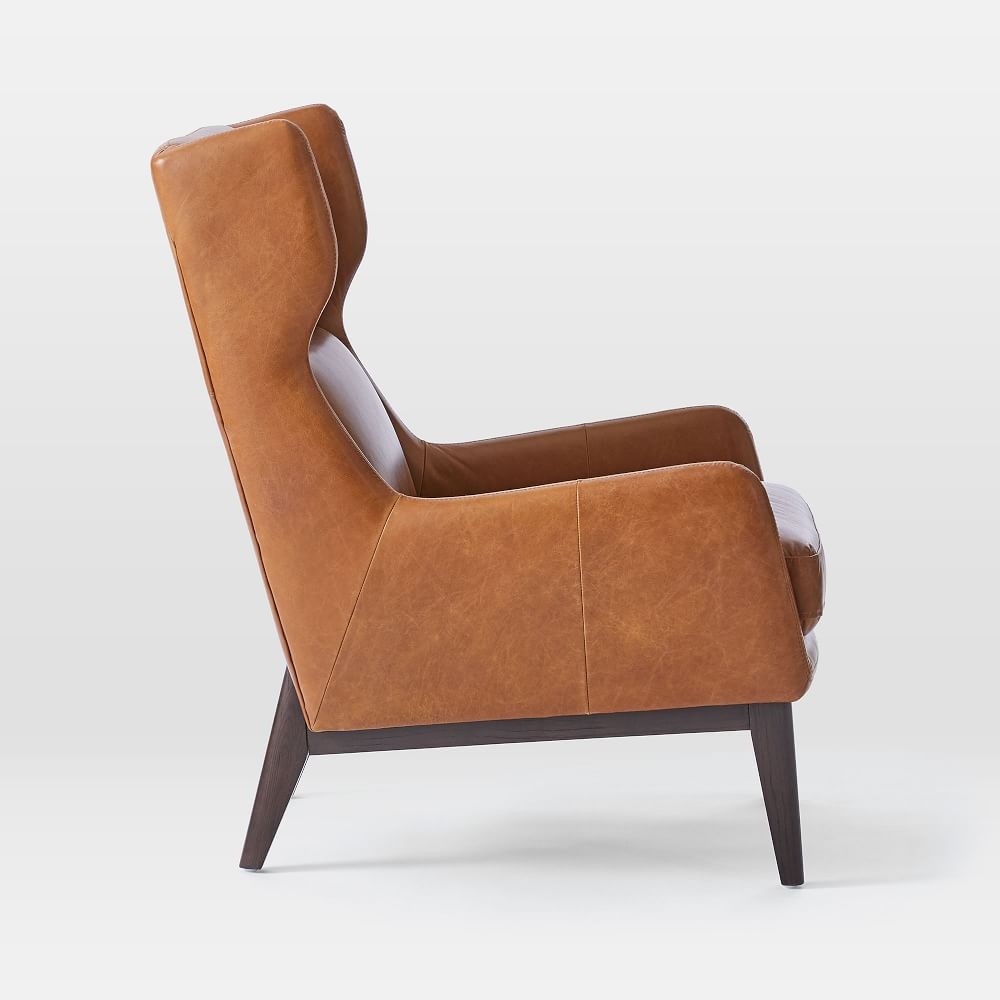 Leather chair with hot sale ottoman