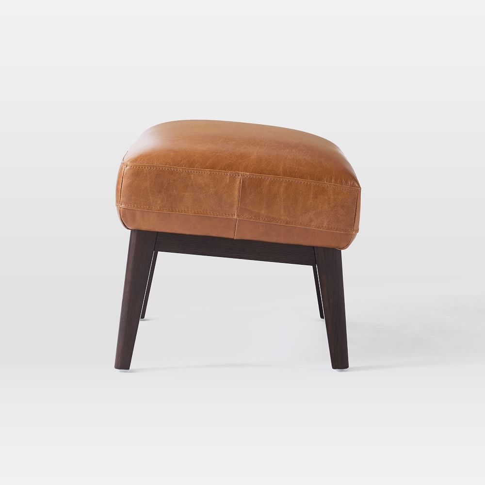 Brown sales leather ottoman