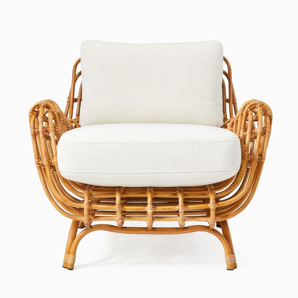 Rattan upholstered outlet chair