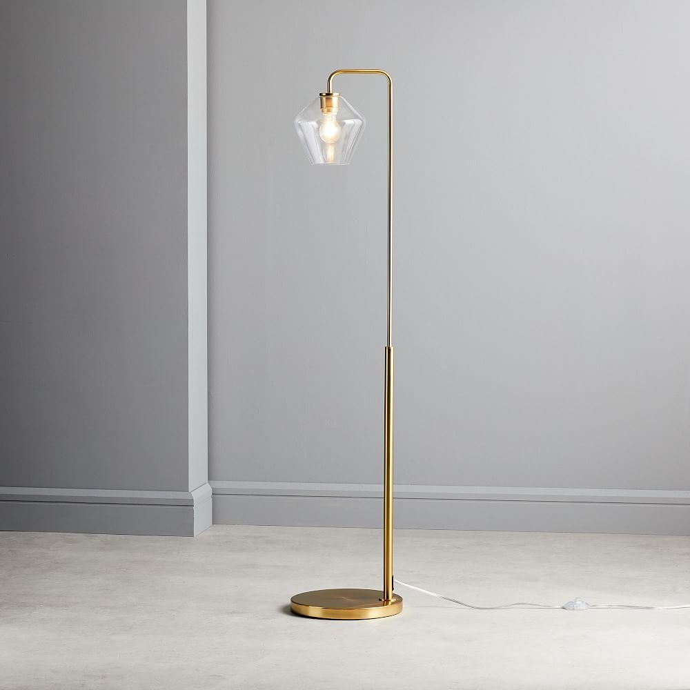Buy online Sculptural Glass Geo Floor Lamp Clear now West Elm