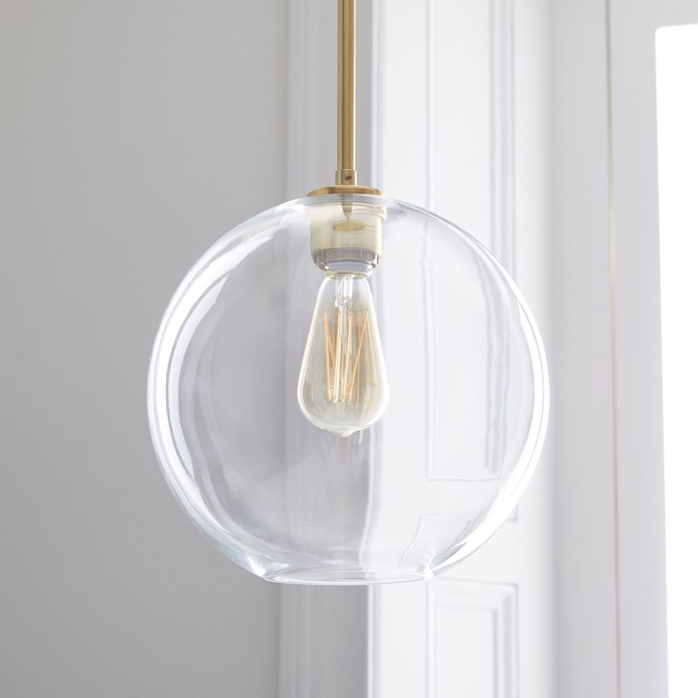 Glass globe discount pendant light