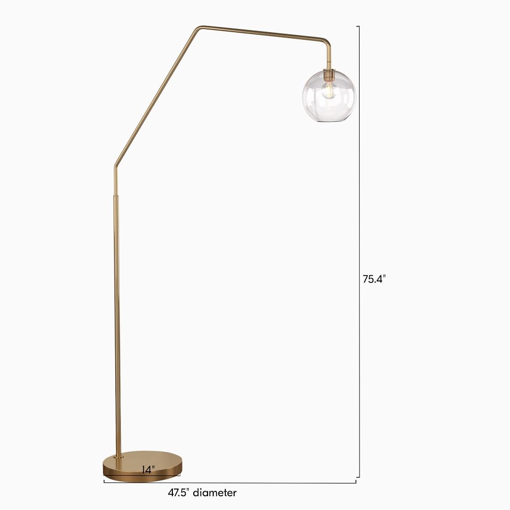 Floor lamp with glass shade sale