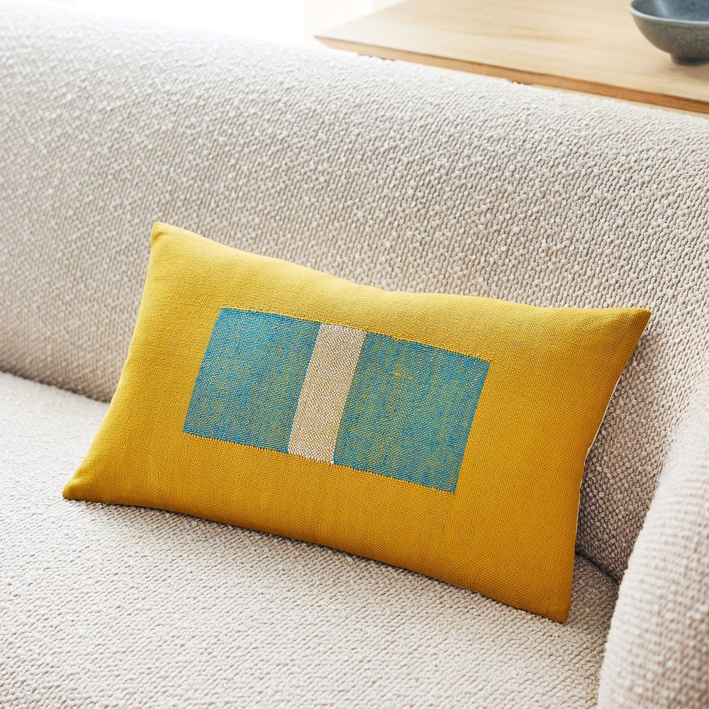 West elm yellow pillow online