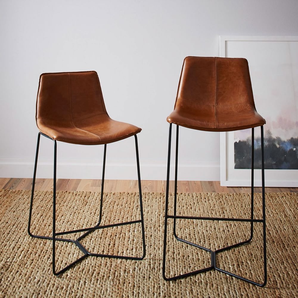 West elm slope leather counter stool new arrivals